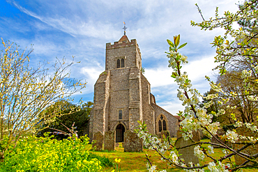 St Peter's Church in the village of Firle, East Sussex, England, UK. It dates from the 12th Century and is still in use today.