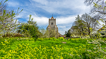 St Peter's Church in the village of Firle, East Sussex, England, UK. It dates from the 12th Century and is still in use today.