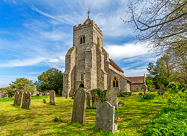 St Peter's Church in the village of Firle, East Sussex, England, UK. It dates from the 12th Century and is still in use today.