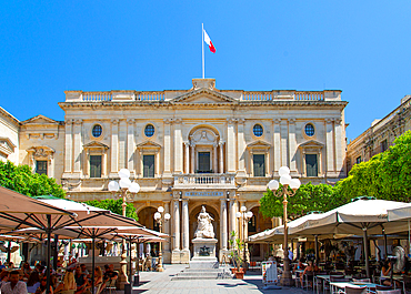 The National Library of Malta in Valletta, also known as the Bibliotheca. Built in Republic Square in 1786, it contains a research and reference library and the archive of the Order of St John.