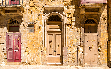 Old doorways in Valletta, Malta.