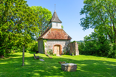 The Church of the Good Shepherd on the South Downs at Lullington, East Sussex, England, UK. It is the smallest church in Sussex and one of the smallest in England. It was once part of a larger C12th or C13th church which was damaged by fire in the C17th.