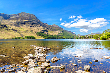 Red Pike and High Stile rising above Buttermere lake in the Lake District, Cumbria, UK