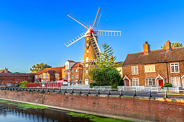 The Maud Foster Windmill in Boston, Lincolnshire, England, UK. It is seven stories high, was built in 1819 and is still in working condition.