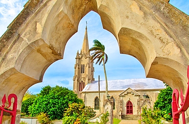 St Mark's Anglican Church in Smith's, Bermuda. Built in 1847, the tall tower was added later.