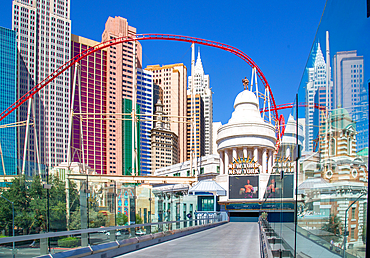 New York New York Hotel and Casino with roller coaster, Las Vegas, Nevada, USA