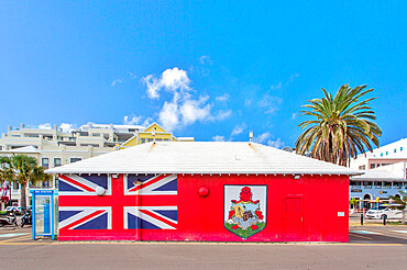 Patriotic building on Front Street, Hamilton, Bermuda, Atlantic, Central America