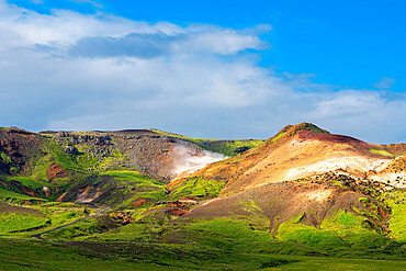 Geothermal area and hot springs at Seltun Hot Springs, Krysuvik, The Capital Region, Iceland