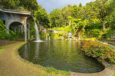 Lake at Monte Palace Tropical Garden, Funchal, Madeira, Portugal, Atlantic, Europe