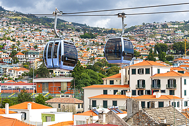 Cable car over Funchal, Teleferico do Funchal, Funchal, Madeira, Portugal, Atlantic, Europe