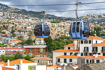 Cable car over Funchal, Teleferico do Funchal, Funchal, Madeira, Portugal, Atlantic, Europe