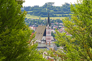 St. Vitus Church in Cesky Krumlov, UNESCO World Heritage Site, South Bohemian Region, Czech Republic (Czechia), Europe