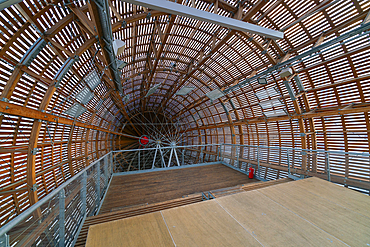 Interior of airship at DOX art hub, Holesovice, Prague, Bohemia, Czech Republic (Czechia), Europe