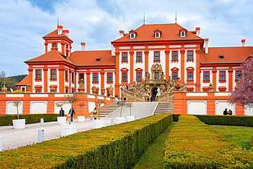 Baroque Troja Chateau in spring, Prague, Bohemia, Czech Republic