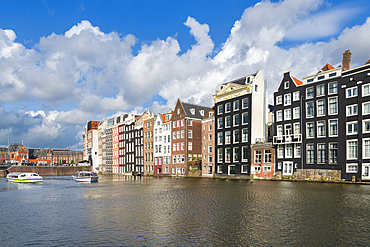 Houses at Damrak, Amsterdam, The Netherlands, Europe