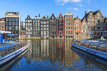 Dancing houses at Damrak, Amsterdam, The Netherlands, Europe