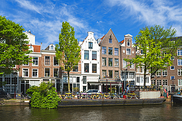 Houses by Prinsengracht canal, Amsterdam, The Netherlands