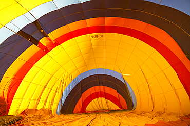 Hot air balloon after landing, Goreme, Cappadocia, Anatolia, Turkey, Asia Minor, Asia