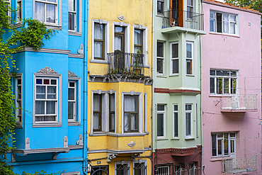 Colorful houses of Balat neighborhood, Istanbul, Turkey, Europe