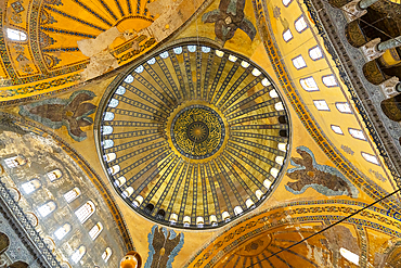 Interior of Hagia Sophia Mosque, Sultanahmet, UNESCO World Heritage Site, Fatih District, Istanbul Province, Turkey, Europe