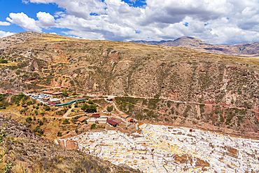 Maras salt pan terraces, Salinas de Maras, Cuzco Region, Peru, South America