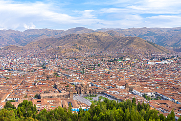 Elevated view of Plaza de Armas, Cusco, UNESCO, Cusco Region, Peru