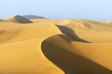 Sand dunes in desert, Huacachina, Ica District, Ica Province, Ica Region, Peru, South America