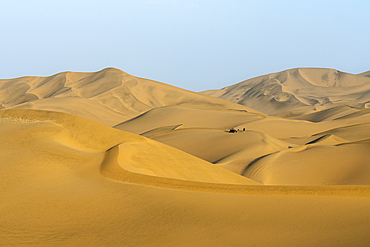 Dune buggy on sand dunes in desert, Huacachina, Ica District, Ica Province, Ica Region, Peru