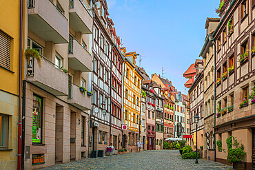 Weissgerbergasse street, Nuremberg, Bavaria, Germany, Europe