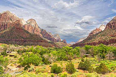 Zion valley seen from Watchman trail, Zion National Park, Utah, USA