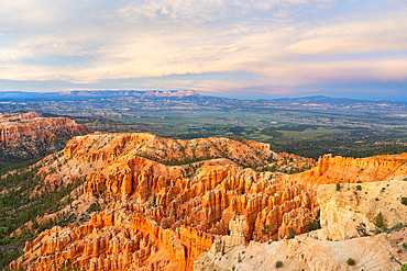 Bryce Canyon amphitheater at sunset, Bryce Point, Bryce Canyon National Park, Utah, United States of America, North America