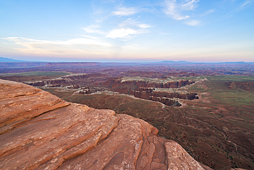 Dramatic canyon terrain at Grand View Point at dusk, Canyonlands National Park, Utah, USA