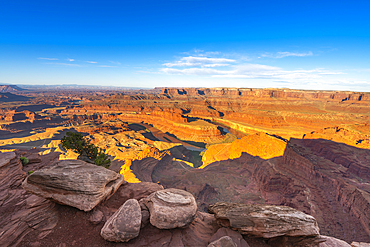 Bend of Colorado river at Dead Horse Point at sunrise, Dead Horse Point State Park, Utah, USA