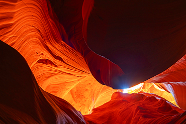 Abstract details of orange slot canyon wall, Antelope Canyon X, Page, Arizona, USA