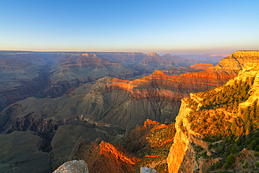 Grand Canyon at sunset, Yavapai Point, Grand Canyon National Park, UNESCO World Heritage Site, Arizona, United States of America, North America