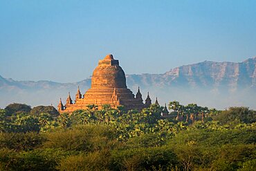 Temple against mountains, UNESCO, Old Bagan, Myanmar