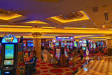 Slot machines at casino at The Venetian Hotel, Las Vegas, Nevada, United States of America, North America