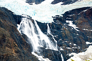 Ice breaking off Glaciar del Frances, Torres del Paine National Park, Patagonia, Chile, South America