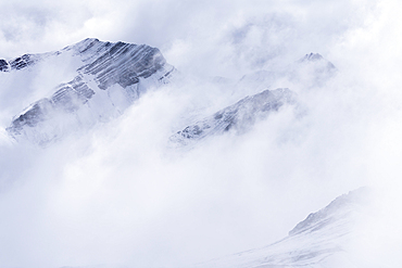 Snow-covered landscape near Rainbow Mountain (Vinicunca), Cusco, Peru, South America