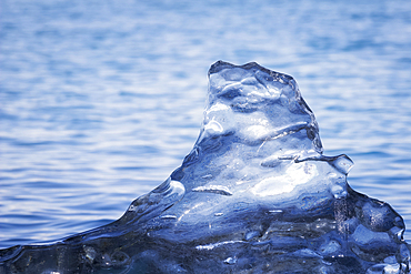 Detail of ice against sea, Diamond beach near Jokulsarlon glacier lagoon, Iceland, Polar Regions