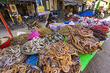 Dried fish at market, Hsipaw, Shan State, Myanmar (Burma), Asia