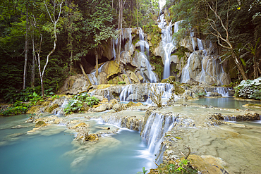 Kuang Si falls, Luang Prabang, Laos, Indochina, Southeast Asia, Asia