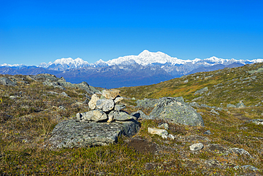 Alaska Range seen from K'esugi Ridge Trail, Denali State Park, Matanuska-Susitna Borough, Southcentral Alaska, Alaska, United States of America, North America