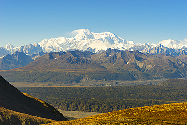 Alaska Range seen from K'esugi Ridge Trail, Denali State Park, Matanuska-Susitna Borough, Southcentral Alaska, Alaska, United States of America, North America