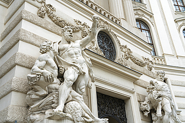 Sculpture at entrance to Hofburg, UNESCO World Heritage Site, Vienna, Austria, Europe