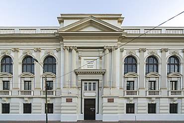 Facade of Santiago Severin public library, Valparaiso, Valparaiso Province, Valparaiso Region, Chile, South America