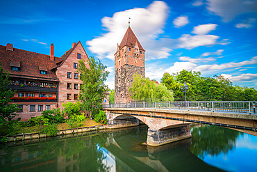 Obere Karlsbrucke, Nuremberg, Bavaria, Germany, Europe