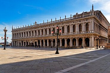 Perspective of the Marciana Library, Piazzetta San Marco, Venice, Veneto, Italy