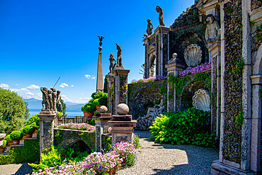 The gardens of Borromeo Palace, Isola Bella, Lake Maggiore, Verbania district, Piedmont, Italian Lakes, Italy, Europe