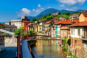 Promenade in the historic center, Omegna, Lake Orta, Verbania district, Piedmont, Italian Lakes, Italy, Europe